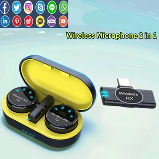 S3Wireless microfone, Wireless Charging Box microfone, Magnetic Wear lavaliere Mic para USB-C Android, Video Record, In