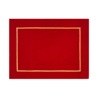 Lugar Americano Vermelho Com Bordado