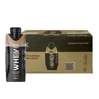 Shake Whey Protein Sabor Cookies Caixa 24 Unidades De 250ml Dux Nutrition