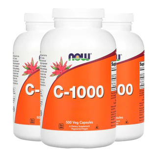 Kit 3x Vitamina C-1000+Bioflavonoids Now Foods 500Cap Importado/Made in Usa
