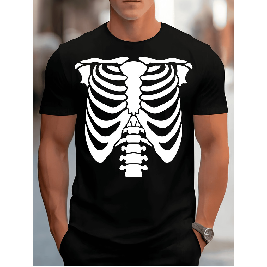 Camiseta Masculina Estampa Esqueleto Halloween Shopee Brasil