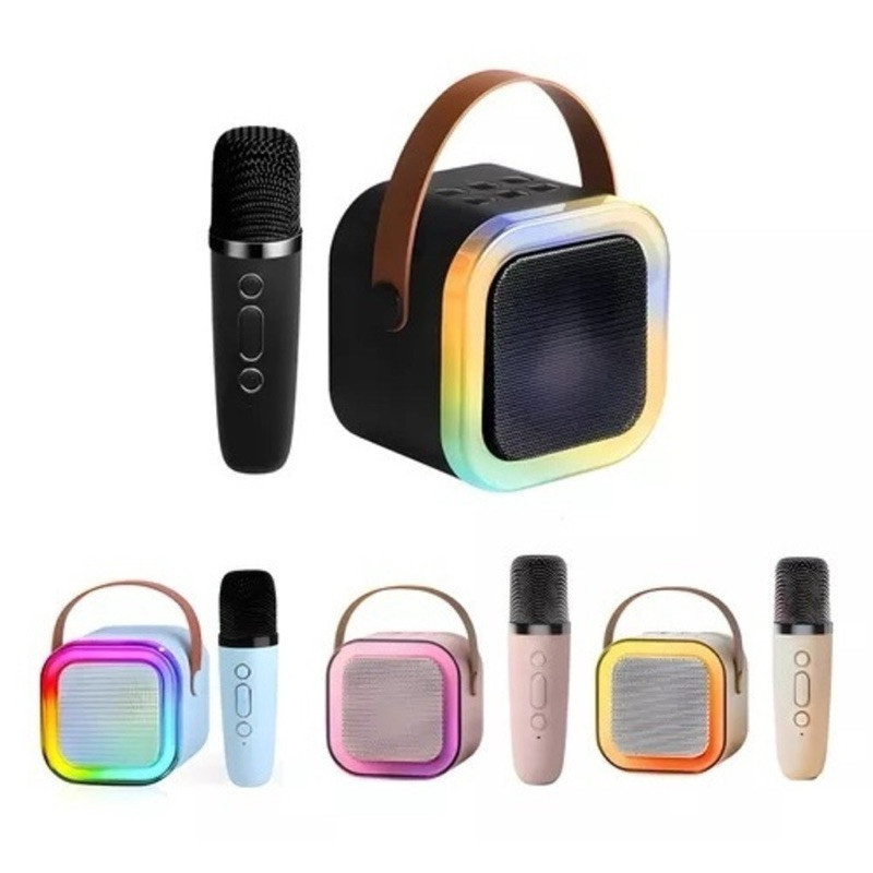 Caixa De Som Com Microfone Karaokê sem fio Bluetooth Brincadeira Família Crianç