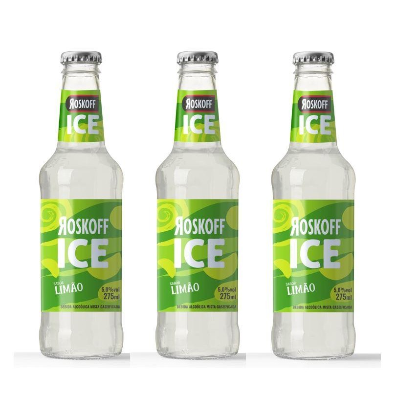 Kit Roskoff Ice sabor limão 275 ml - Long Neck 3un - Escorrega o Preço