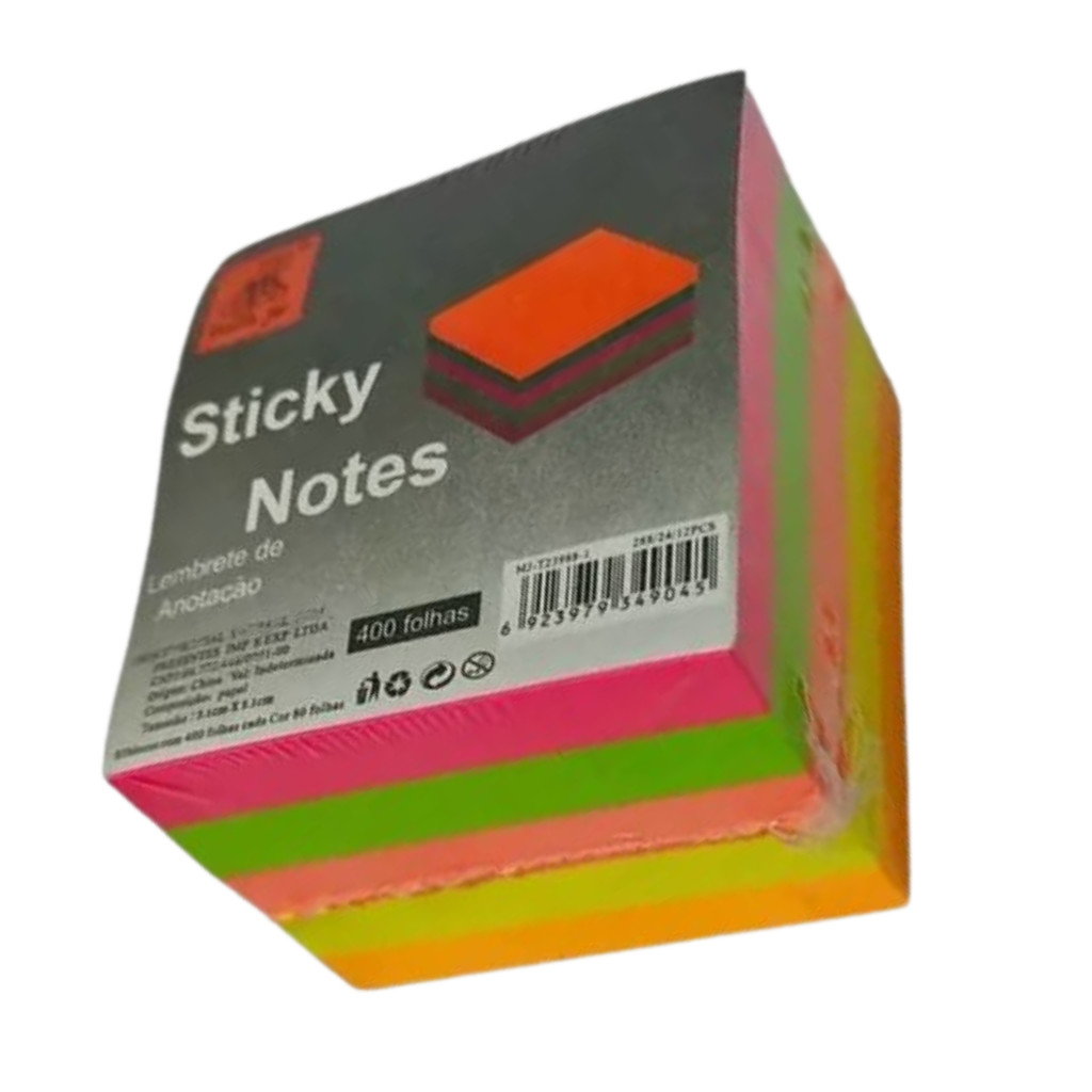 Bloco De Notas Adesivo 5x5cm 400 Folhas Pequeno Post It | Shopee Brasil