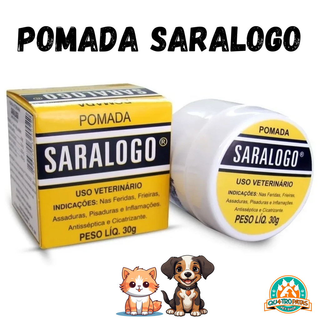 Pomada Cicatrizante Saralogo para Cães e Gatos 30gr Matacura | Shopee ...