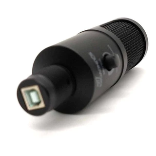 Microfone Profissional Condensador Soundcasting-1200 Soundvoice Preto Com Tripé E Cabo USB-B Para Estúdio Gravação Gamer
