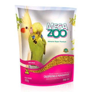 Ração Megazoo Extrusada Para Calopsitas e Periquitos PM13 – 350g
