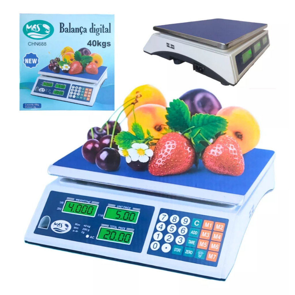 Balança Comercial Digital Até 40kgs Mgs Chn688 110/220v | Shopee Brasil