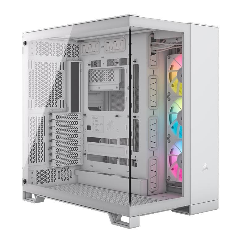 Gabinete Gamer Corsair 6500X RGB, Mid-Tower, Lateral de Vidro, Com 3 Fans, Branco, CC-9011270-WW
