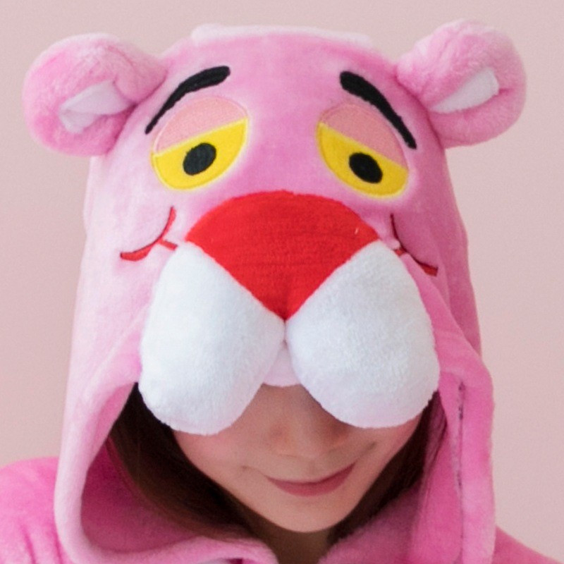 Pantera Rosa Flanela Pijamas Anime Dos Desenhos Animados Noite Onesies ...