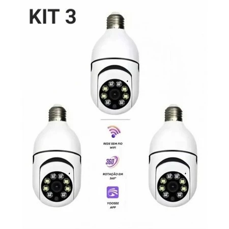 Kit de câmera de segurança sem fio à prova d'água com rotação de 360°, icsee, visão noturna full HD