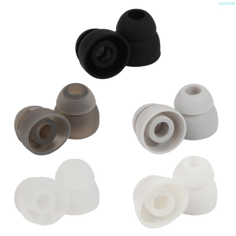 Cucrya Substituição Pontas Ouvido Flange Dupla , Almofadas Silicone Para Fones Intra-Auriculares , Furo Auri