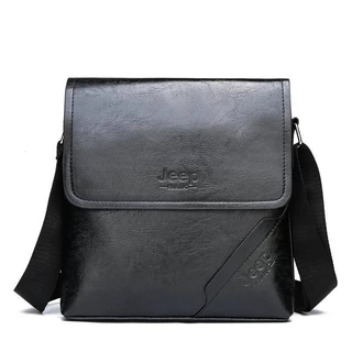 Bolsa Carteiro Masculina Bolsa de Ombro Transversal PU Leve Impermeável Reforçada