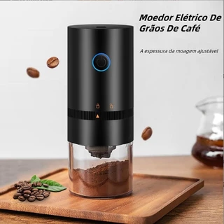 Moedor de café elétrico portátil, núcleo de moagem cerâmica, feijão moinho, moedor, carga USB, nova atualização, profissional, tipo C ES