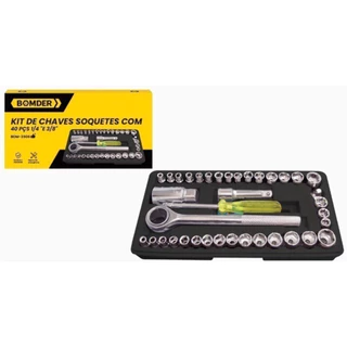 Kit Jogo Catraca Reversível Pito Soquete Ferramentas 40 Peça