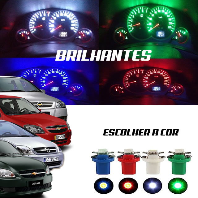 8 Unidades Branco Led Painel Modelo B8.5 T5 - Corsa Celta Astra SpaceFox Meriva Gol Parati