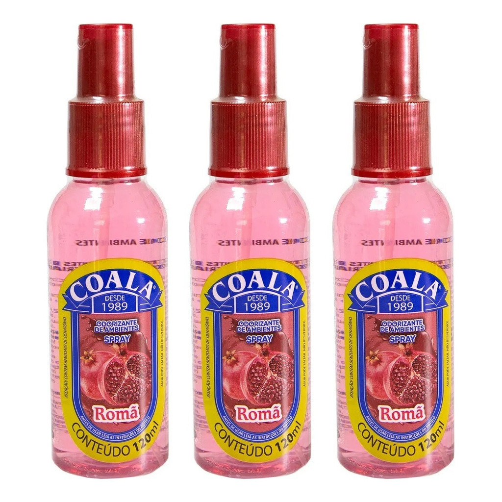 Kit 3 Spray Coala Aromatizante - Romã 120ML | Shopee Brasil
