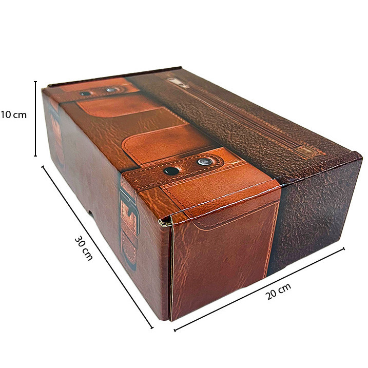 Kit Caixa Personalizada com Impressão Couro 30x20x10