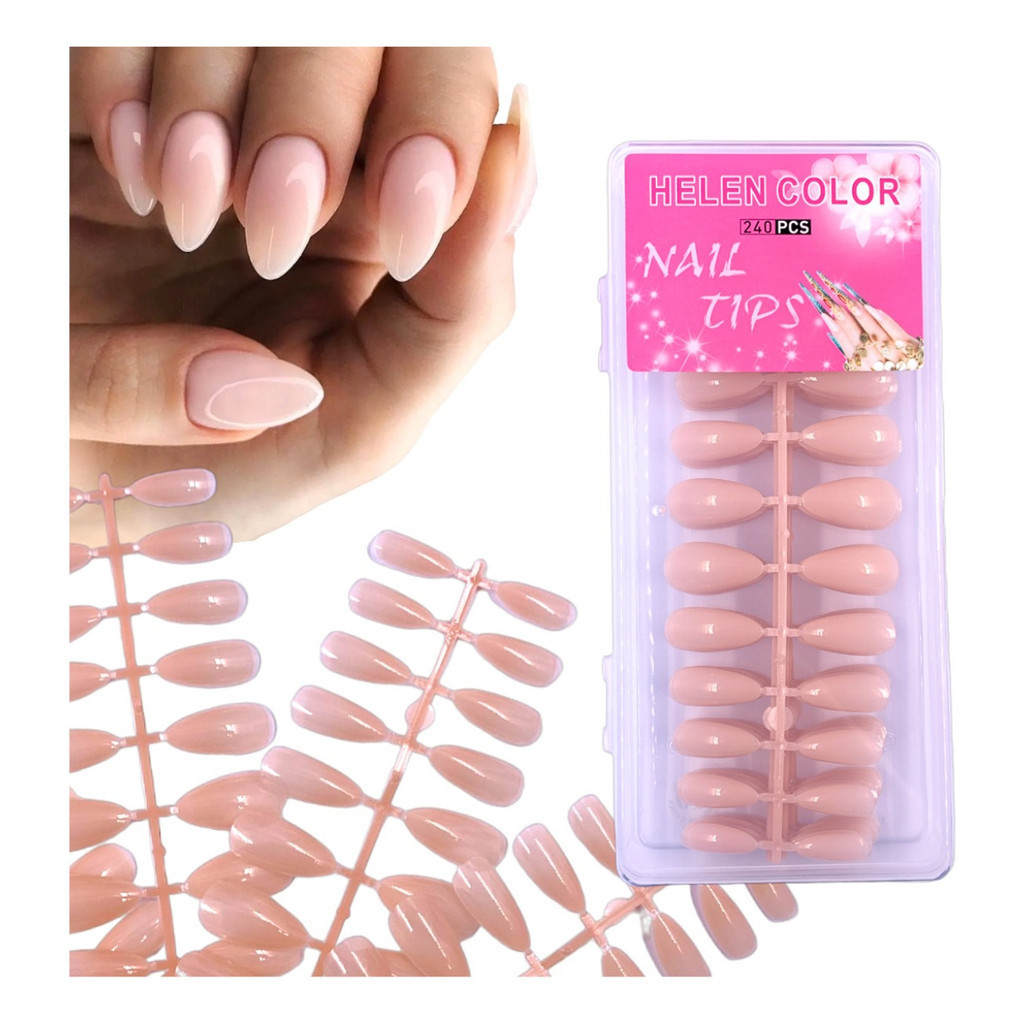 Caixa De Unhas Em Soft Gel Nail Tips Helen Color 240un Almond