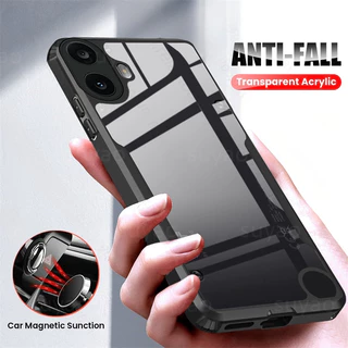 Para Nada CMF Phone 1 Phone1 2024 Caixa Do Telefone Armadura Transparente Acrílica CMFPhone Proteção Da Lente Câmera À Prova De Choque Porta-Placa De Silicone Líquido Tampa Traseira Macia