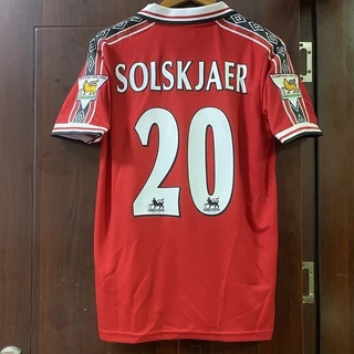 Retro 98-99 Manchester United Campeão Jersey 7 Beckham 11 Giggs 18 Scholes 20 Solskjaer