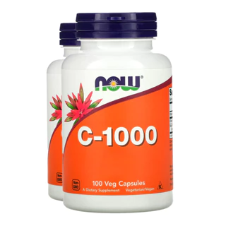 Kit 2x Vitamina C 1000mg+Bioflavonóide Now Foods 100Cáps Importado/Made in Usa
