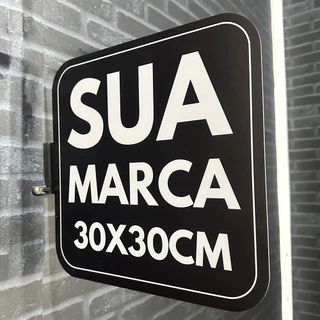 Placa Dupla Face Uso Externo - Sua Logo 30x30cm