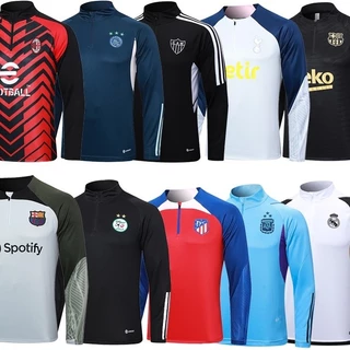 Futebol Treinamento Manga Longa Metade Zíper Manga Longa Boca com Polegar Boca Padrão Colorido Locking Jacket ZD0M