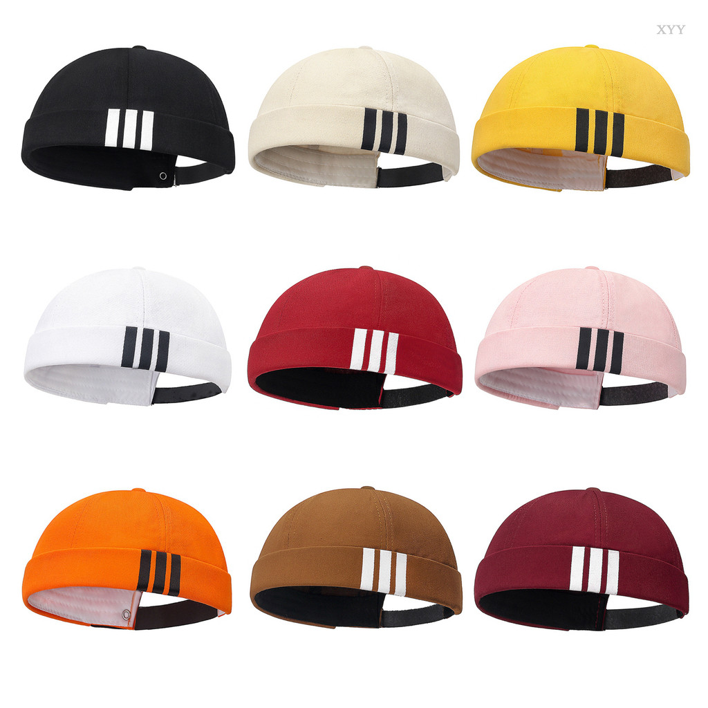 HLW Boné De Melão Vintage Puro Algodão Unisexo Chapéu De Feijão Skullcap Moda Ajustável Bonés De Rua