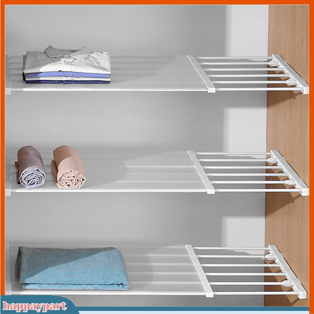 Adjustable Length Closet Shelf Expandable Organizer Metal Shelves Easy