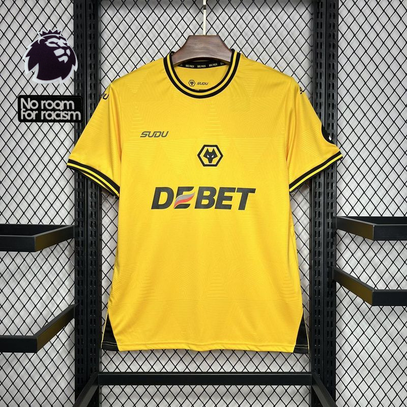 2024-2025 Camisa de futebol amarela The Wolves Home | Shopee Brasil