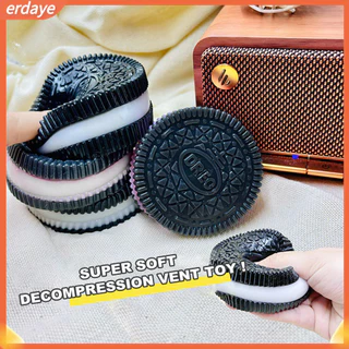 Chocolate Cookie Squeeze Toy Round Squishy for Stress Relief Slow Fidget for Kids Teens and Adults Portable Biscuit