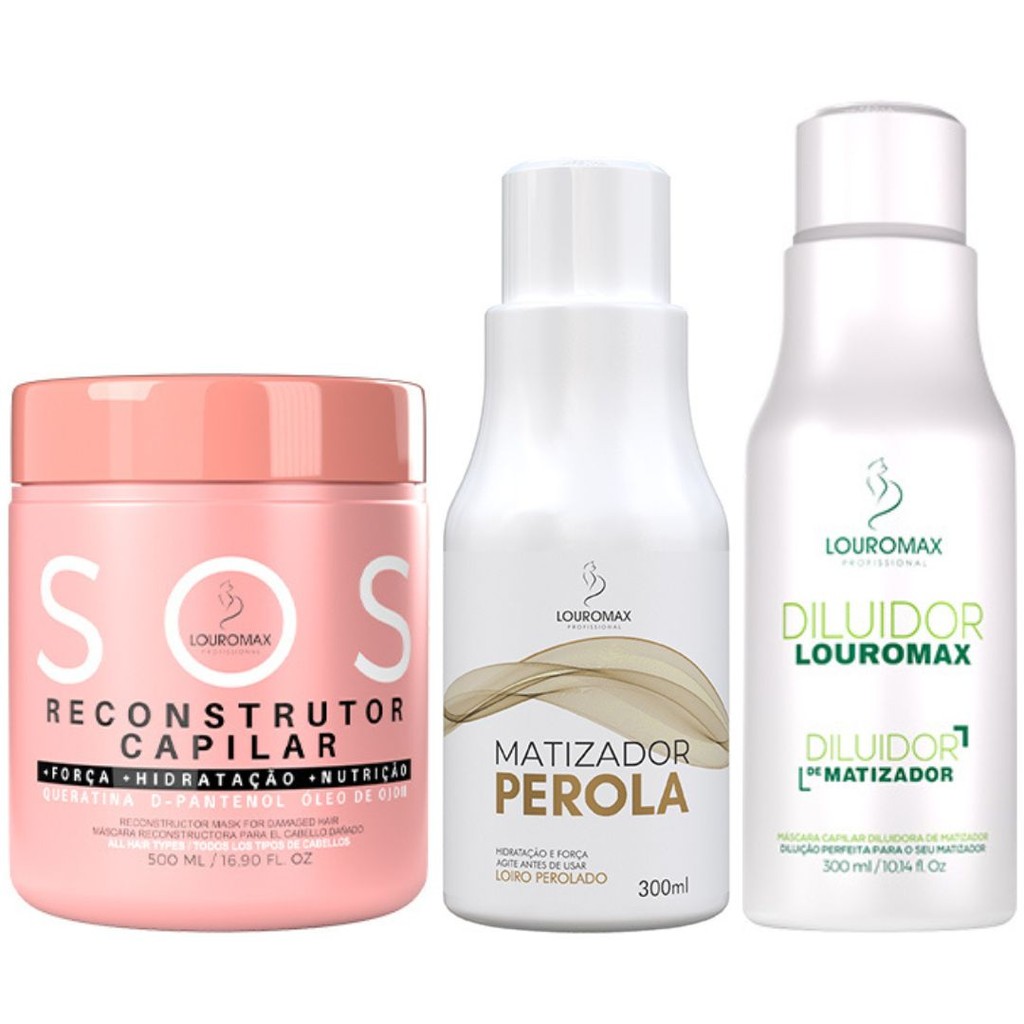 Kit Matizador Louromax PÉROLA - Efeito Louro Perolado - 300ml e ...
