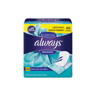 Absorvente Always Protetor Diário 40Un Respirável - em Oferta na Shopee