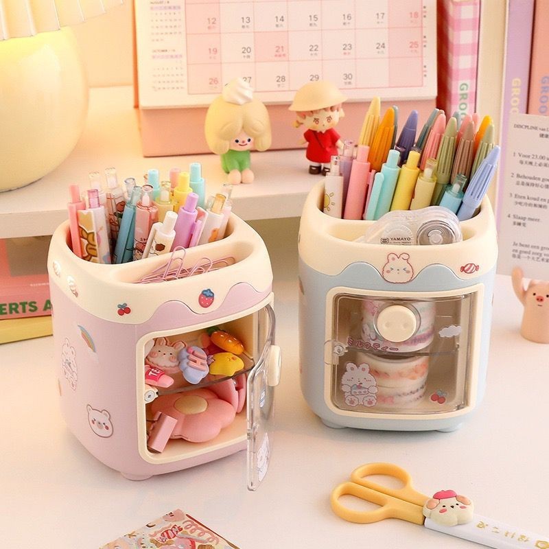 Porta Caneta Display Fechadura Magnética Organizador de Mesa