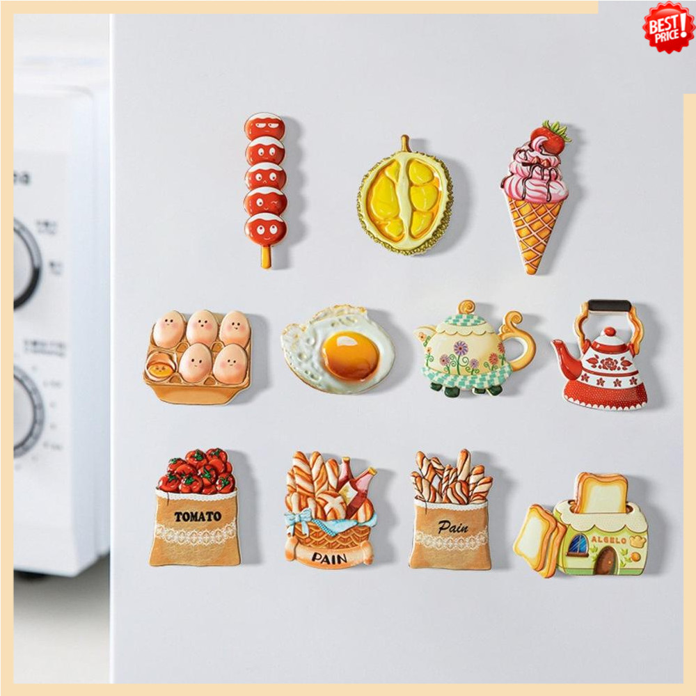 Adesivo Magnético Para Frigorífico De Alimentos Criativo E Brinquedos Decoração Doméstica Tridimensional Resina