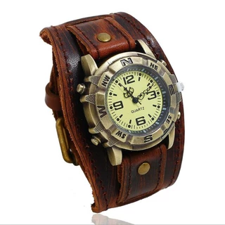 Relógio De Pulseira Quartzo Punk Vintage Retro Bracelete
