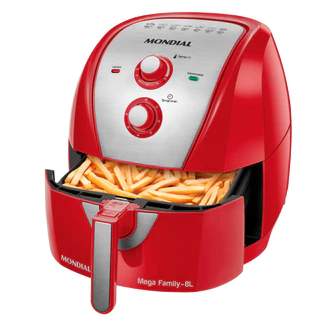 Fritadeira Air Fryer S/Óleo Mondial, 8L, 1900W, AFN-80-RI, 220V - VERMELHA