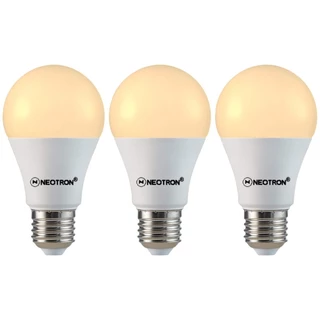 KIT 3 Lâmpadas LED 4,9W 3000K Luz Amarela Branco Quente Bivolt E27 Bulbo A55 Residencial Econômica