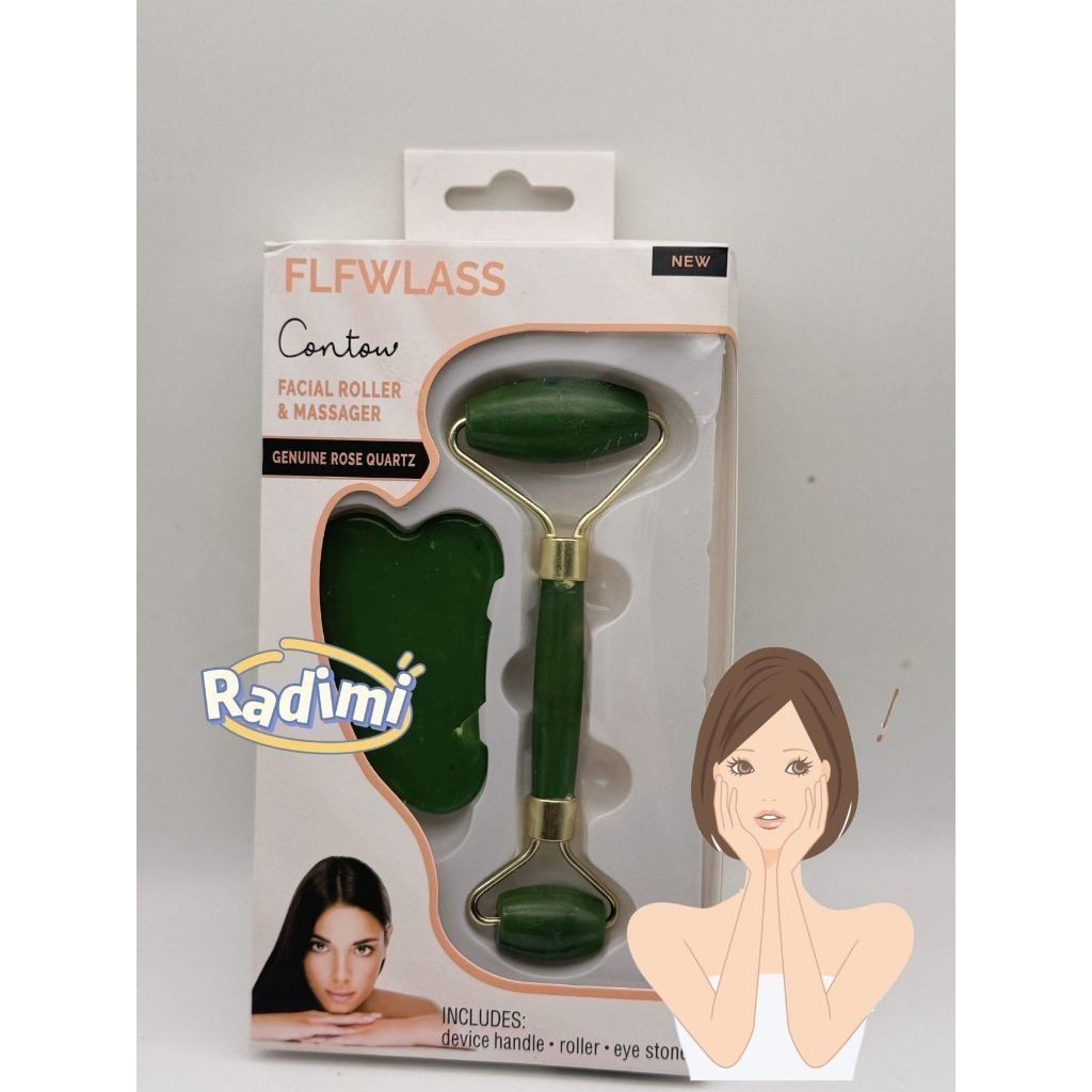 Rolo Plástico de Jade Placa Gua Sha Massagem Facial Anti Ruga Ranabi ...