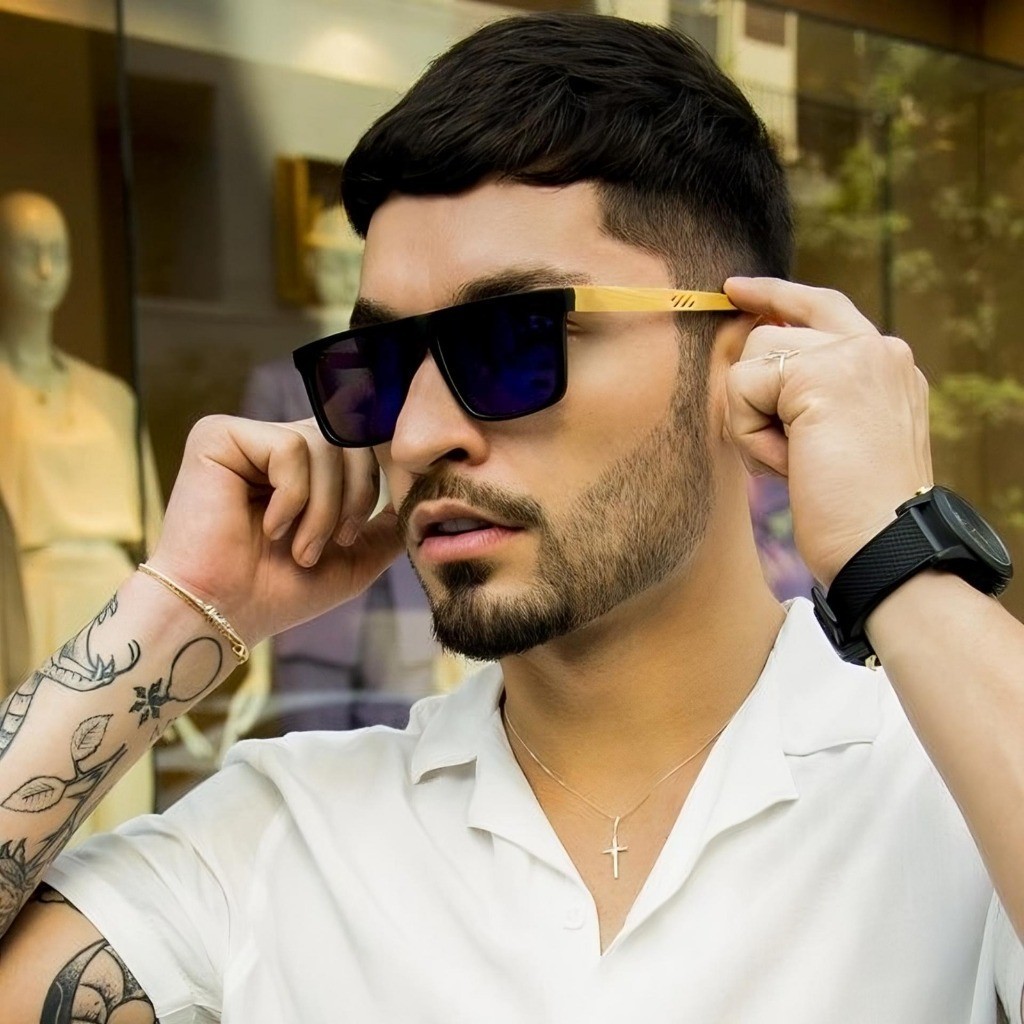 Óculos de Sol Masculino Colorido lançamento 2024 Proteção UV400 Haste ...