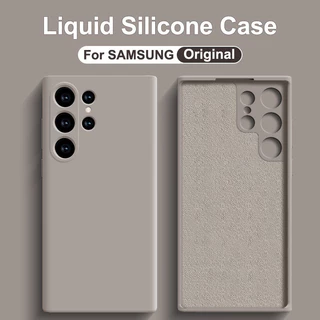 Capa Protetora Original De Silicone Líquido Para Telefone Samsung Galaxy S22 S21 S23 S24 Ultra A34 A54 5G Nota 20
