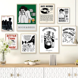Papel De Parede Estilo Nórdico , Pintura A Óleo De Desenho Animado Bonito , Decoração Interior De Casa , De Cartaz De Sala De Estar