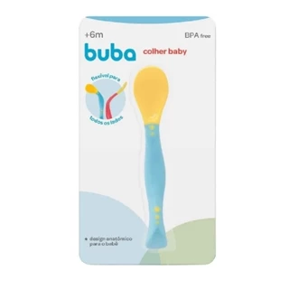 Colher Baby Flexível Azul 5248 - Buba