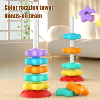 Brinquedo De Empilhamento De Estrela De Arco-Íris , Torre Espiral Estrelas Coloridas , Educacional De Anel Para Meninos E Meninas , Habilidades Motoras Finas