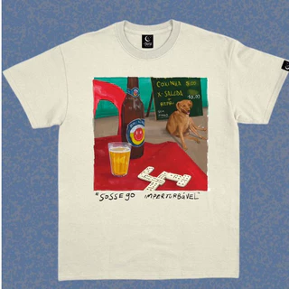 Blusa Camiseta Feminina Algodão Sossego Imperturbável Vira-Lata - Off-White