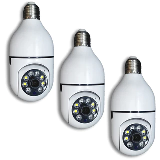 Kit 3 Camera Ip Segurança Lampada Panoramica Rastreio Wifi Espia