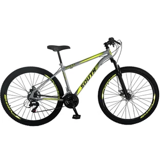 Bicicleta Aro 29 Freio a DISCO 21v Marchas GROSS SHIMANO CINZA / AMARELO TAMANHO 18