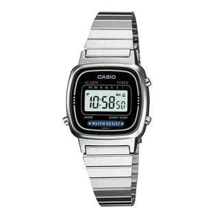 Relógio de Pulso Casio Feminino Digital Vintage Prata Mini Presente Moda Gift LA670WA-1AD