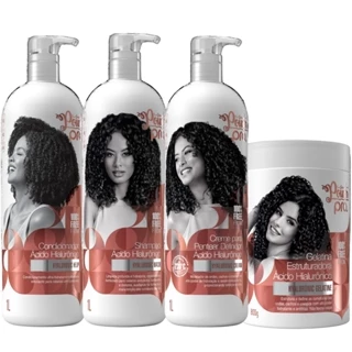Kit Soul Power Pro Acido Hialuronico Tratamento Completo 4 Produtos C/ Gelatina Modeladora